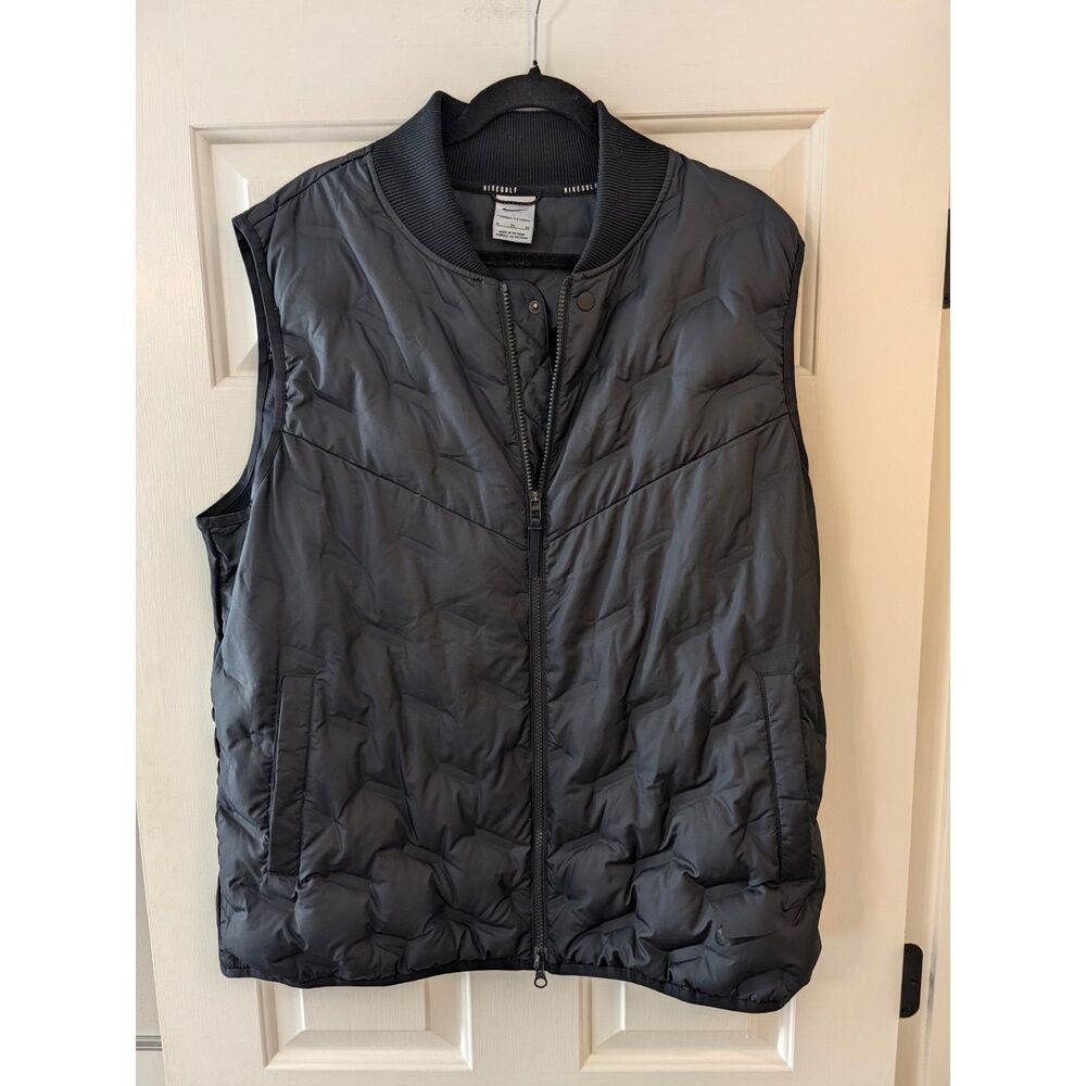 Nike Golf Therma-FIT ADV Repel Down Vest Men's XL Black Full Zip Goose Down